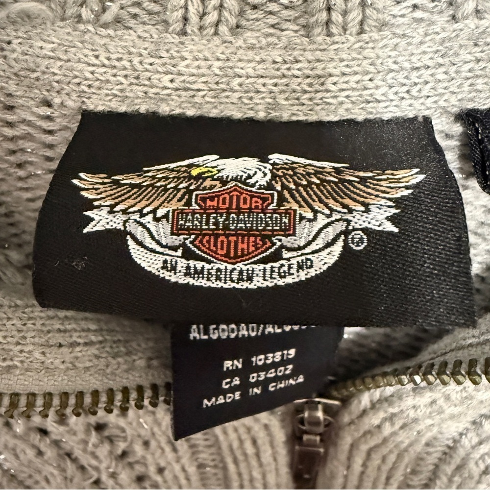 Harley-Davidson Women's Knit Cardigan, size M, light gray - Picture 10 of 10